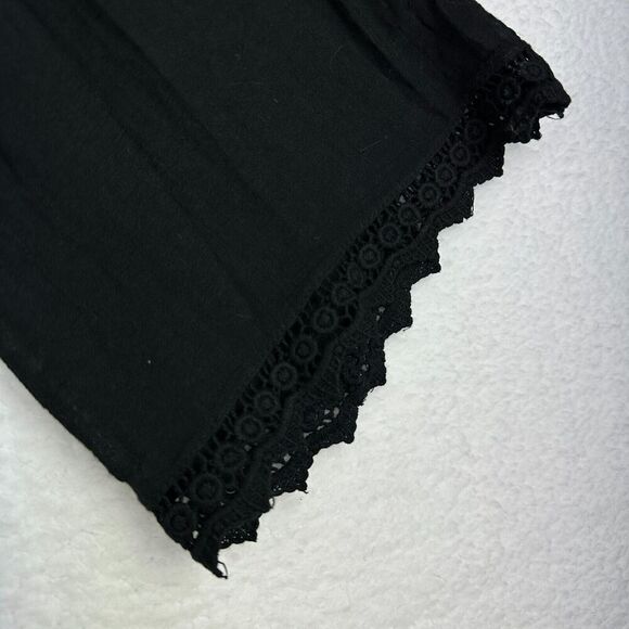 2/$30 Zara Black Oversized Flowy Blouse Top Size XS Whimsigoth Boho Smocked - Picture 4 of 9